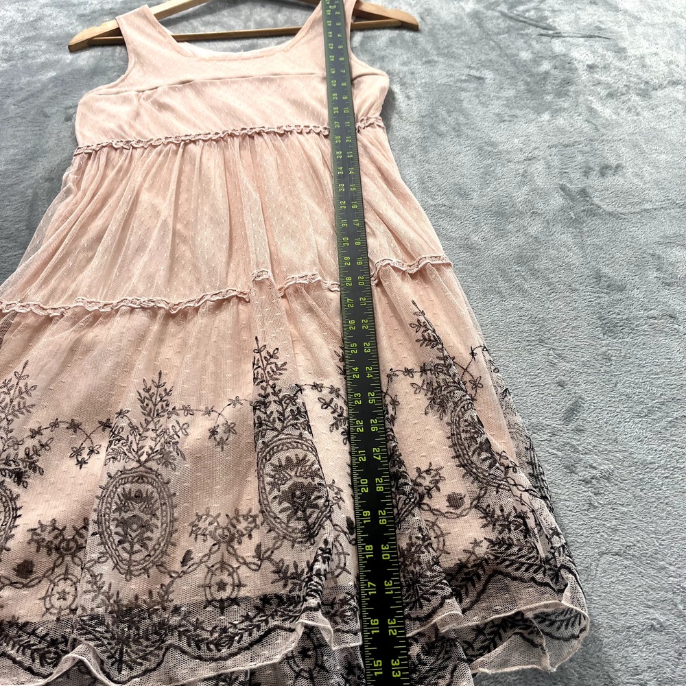 Pinky Dusty Rose Pink Fairycore Lace Sleeveless Babydoll Dress Large